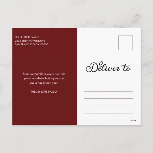 Elegante Vrolijke Kerstmisfoto Feestdagenkaart (Achterkant)