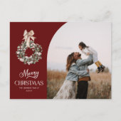 Elegante Vrolijke Kerstmisfoto Feestdagenkaart (Voorkant)