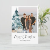 Elegante Vrolijke Kerstmisfoto Feestdagenkaart (Staand voorkant)