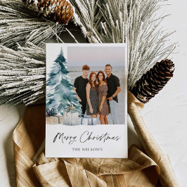 Elegante Vrolijke Kerstmisfoto Feestdagenkaart