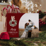 Elegante Vrolijke Kerstmisfoto Feestdagenkaart<br><div class="desc">Een charmante Merry Christmas Photo Post-Kaart met een perfecte mix van warmte en nostalgie die zeker de kerstvreugde zal verspreiden! 🎄 Den Haag Ontworpen door Cava Party Design</div>