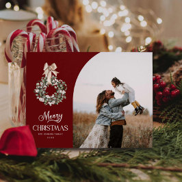 Elegante Vrolijke Kerstmisfoto Feestdagenkaart