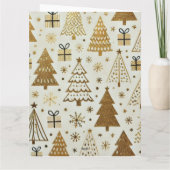 Elegante Vrolijke Kersttante Zwart en Goud Foto Kaart (Achterkant)