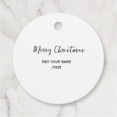 Elegante vrolijke kersttekst en moderne eenvoudige bedankjes labels (Achterkant)