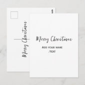 Elegante vrolijke kersttekst en moderne eenvoudige briefkaart (Voorkant / Achterkant)