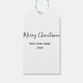 Elegante vrolijke kersttekst en moderne eenvoudige cadeaulabel
