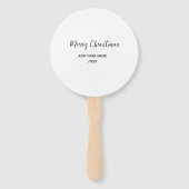 Elegante vrolijke kersttekst en moderne eenvoudige handwaaier (Achterkant)