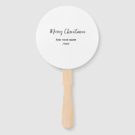 Elegante vrolijke kersttekst en moderne eenvoudige handwaaier