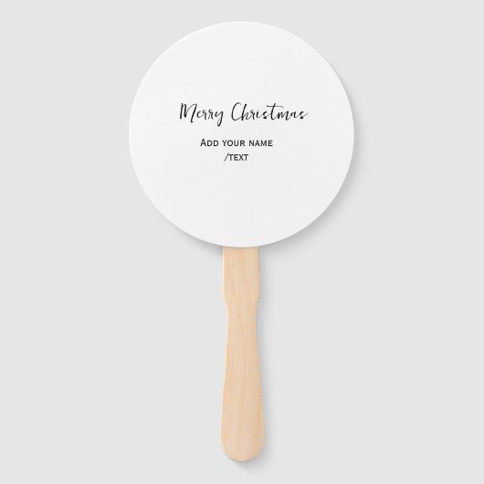 Elegante vrolijke kersttekst en moderne eenvoudige handwaaier (Voorkant)
