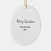 Elegante vrolijke kersttekst en moderne eenvoudige keramisch ornament (Rechts)