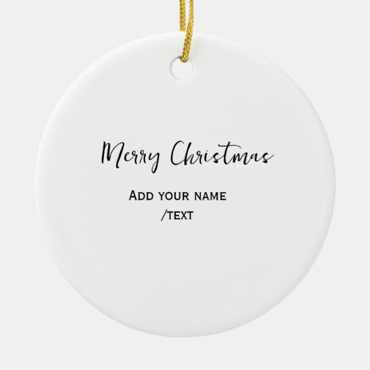 Elegante vrolijke kersttekst en moderne eenvoudige keramisch ornament (Voorkant)