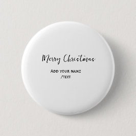 Elegante vrolijke kersttekst en moderne eenvoudige ronde button 5,7 cm