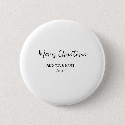 Elegante vrolijke kersttekst en moderne eenvoudige ronde button 5,7 cm (Voorkant)