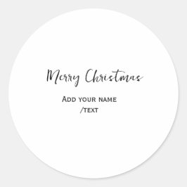 Elegante vrolijke kersttekst en moderne eenvoudige ronde sticker