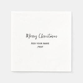 Elegante vrolijke kersttekst en moderne eenvoudige servet