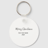 Elegante vrolijke kersttekst en moderne eenvoudige sleutelhanger (Achterkant)