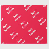 Elegante vrolijke kersttekst  rode Sjabloon Cadeaupapier (Vlak)