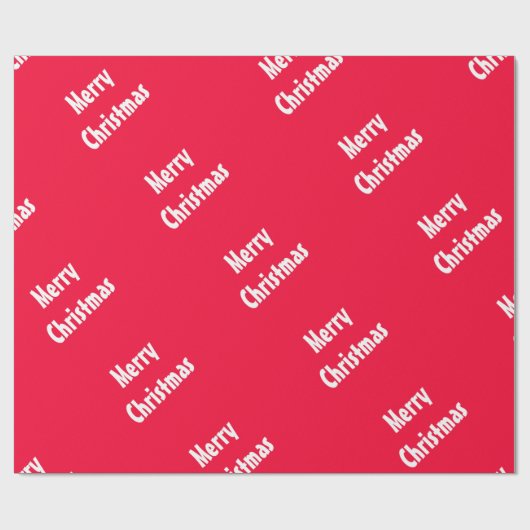 Elegante vrolijke kersttekst  rode Sjabloon Cadeaupapier (Vlak)