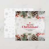 Elegante vrolijke kerstvakantie Kaart, Nieuwjaar Feestdagenkaart (Voorkant / Achterkant)