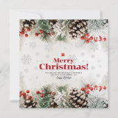 Elegante vrolijke kerstvakantie Kaart, Nieuwjaar Feestdagenkaart (Voorkant)