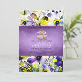 Elegante vrolijke violette bloemen kaart (Staand voorkant)