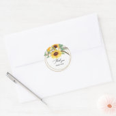 Elegante & Vrolijke Zonnebloem Veer Bruiloft Ronde Sticker (Envelop)