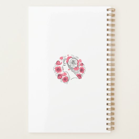 Elegante vrouw abstracte rustige roze planner (Achterkant)