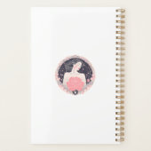 Elegante vrouw abstracte rustige roze planner (Achterkant)