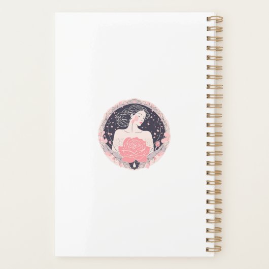 Elegante vrouw abstracte rustige roze planner (Achterkant)