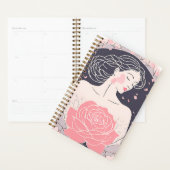 Elegante vrouw abstracte rustige roze planner (Display)