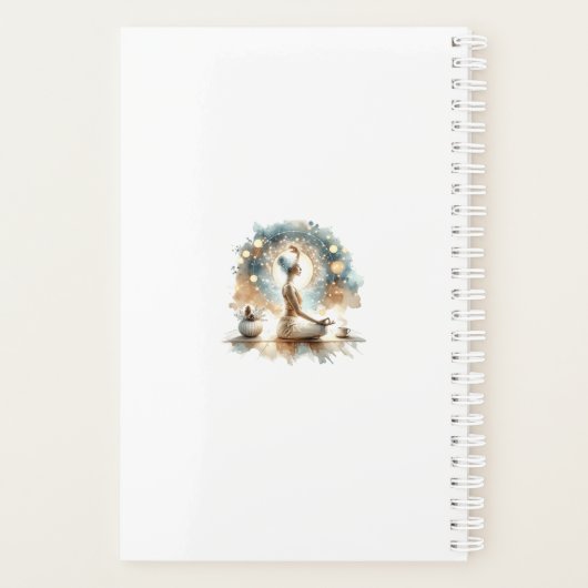 Elegante vrouw abstracte yoga pose planner (Achterkant)