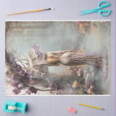 Elegante vrouw betoverde tuin Paarse parasol Tissuepapier (Craft)