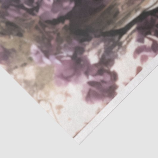 Elegante vrouw betoverde tuin Paarse parasol Tissuepapier (Detail)