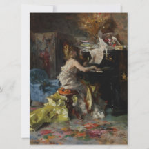 Elegante vrouw die piano speelt (Giovanni Boldini)