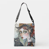 Elegante vrouw en kat Crossbody Bag Tas (Achterkant)