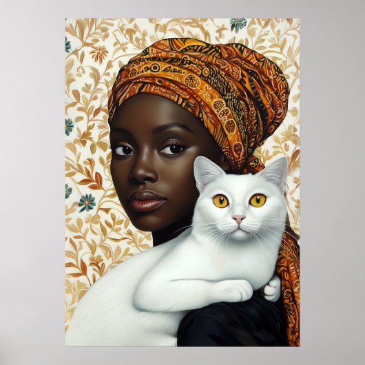 Elegante vrouw en kat poster (Voorkant)