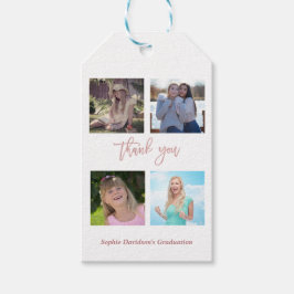 Elegante Vrouw Foto Collage Afstudeerfeest Cadeaulabel
