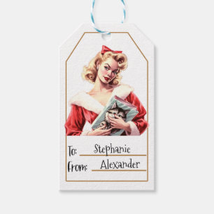 Elegante Vrouw Gepersonaliseerd naar en van (1) Cadeaulabel