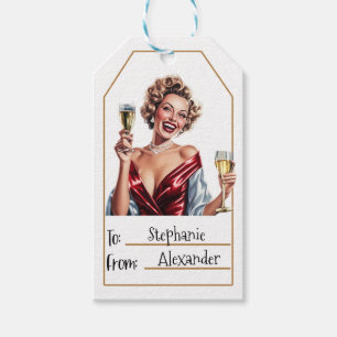 Elegante Vrouw Gepersonaliseerd naar en van (5) Cadeaulabel