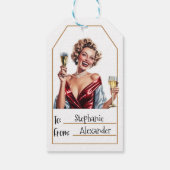 Elegante Vrouw| Gepersonaliseerd naar en van (5) Cadeaulabel (Achterkant)