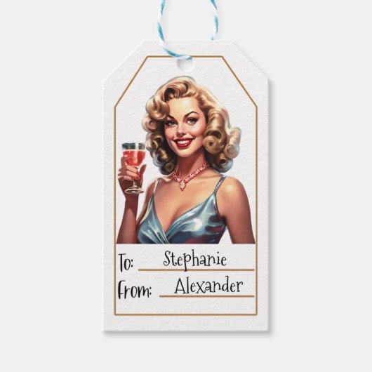  Elegante Vrouw| Gepersonaliseerd naar en van (6) Cadeaulabel (Voorkant)