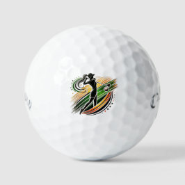 Elegante Vrouw Golfer Golfballen