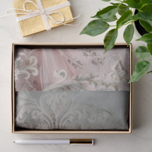 Elegante Vrouw Grote Bloem Franse Chic Tissuepapier (Geschenk)