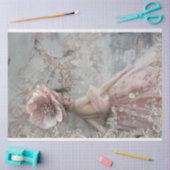 Elegante Vrouw Grote Bloem Franse Chic Tissuepapier (Craft)