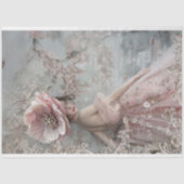 Elegante Vrouw Grote Bloem Franse Chic Tissuepapier (Voorkant)