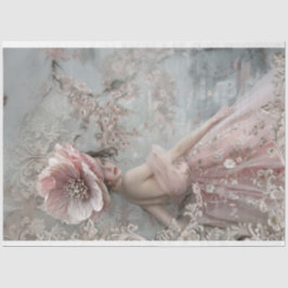 Elegante Vrouw Grote Bloem Franse Chic Tissuepapier