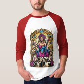 Elegante Vrouw Holding Kitten Met Omliggende Katte T-shirt (Voorkant)