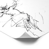 Elegante vrouw in beweging schets - Premium Poster (Hoek)