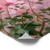 Elegante vrouw in een roos tuin poster (Hoek)