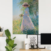 Elegante vrouw in een zonnige weide – Impressionis Poster (Thuiskantoor)